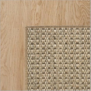 Autumn Slate Sisal with Bark Wool Overlock Border 2.4(L) x 1.7(W)